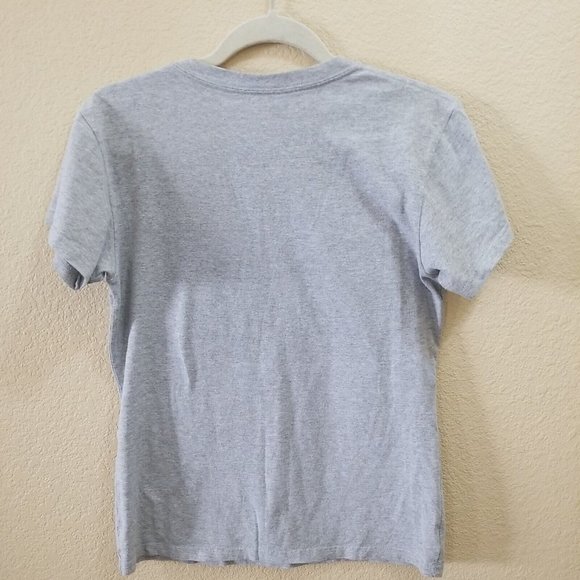 Disney Store Minnie Mouse XOXO Red Bow Sparkle V-Neck Women's Gray T-Shirt  M - Picture 4 of 5